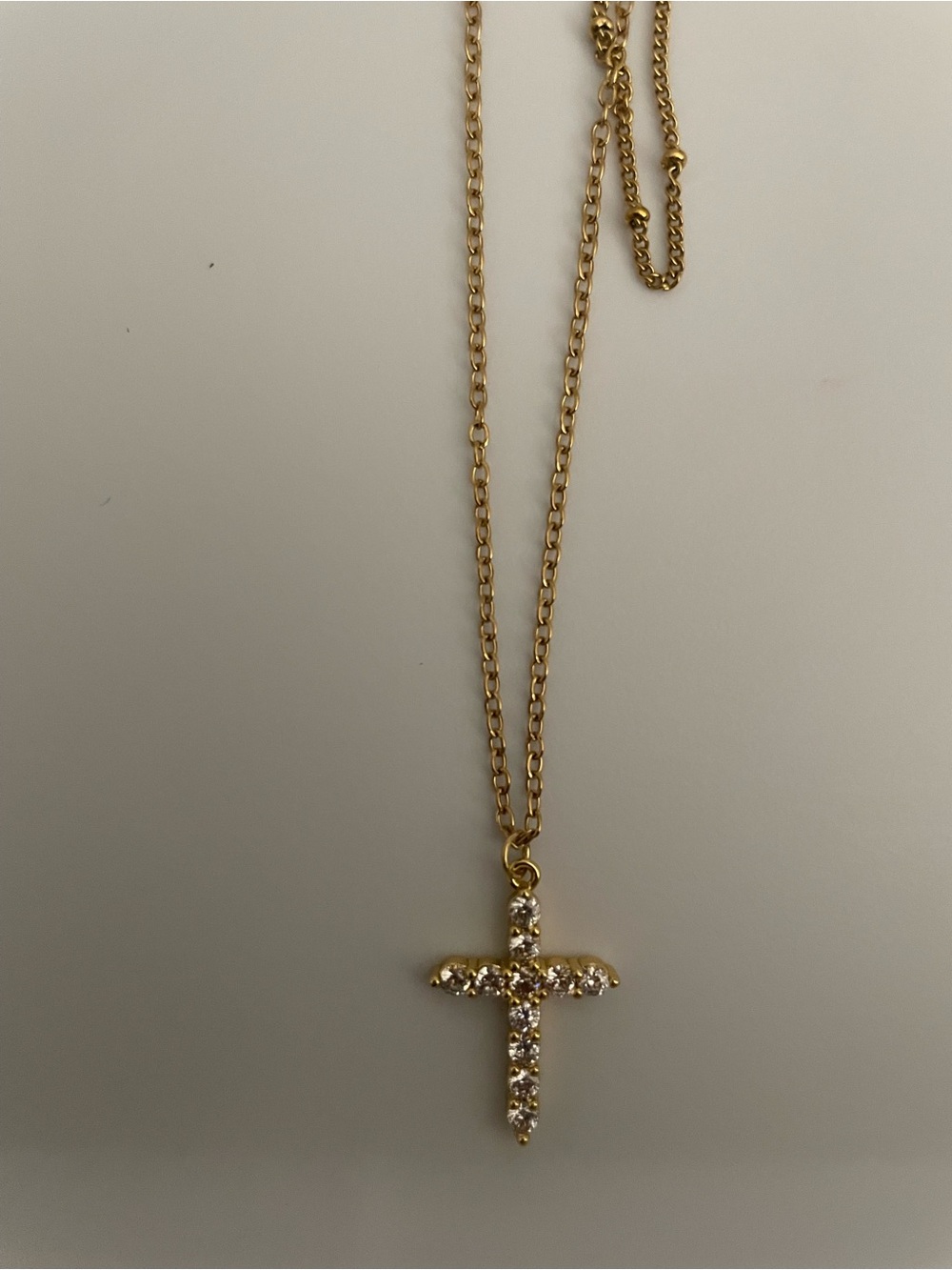 Redefine Beauty Gold Crystal Cross Pendant Necklace